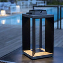 Lanterne solaire rectangulaire moderne, blanc/noir