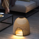 Lampe solaire LED Dôme en rotin