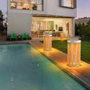 Lanterne solaire LED en rotin pour extérieur