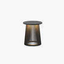 Table lumineuse cylindrique moderne 2-en-1 pour l'extérieur | Solaire, noir