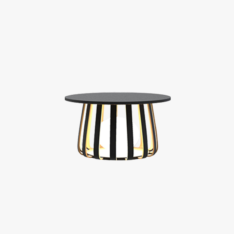 Lampe de table moderne à éclairage solaire d'extérieur, noire