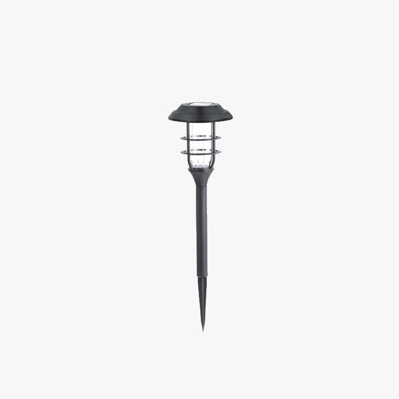 Modern outdoor solar LED picket cylinder, black