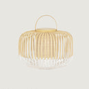 Lanterne d'extérieur LED en bambou, noir/blanc