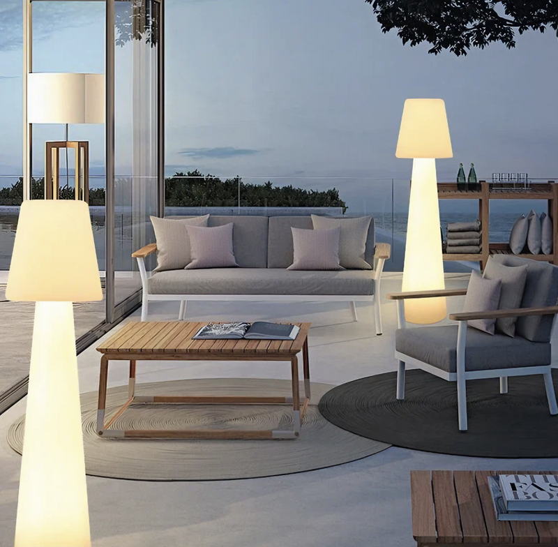 Outdoor Modern LED Floor Lamp, White